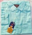 Men's full sleeve oxford cotton fabric formal Shirt cyan color.
