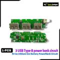 Ultra-Fast Charging Power Bank Circuit - 5V 2A - 3 USB Ports - High-Speed Charging for 3.7V 14500 18650 Batteries DIY Power Bank Circuit, Lithium Battery Charger Board - Reliable Charging Solution. 