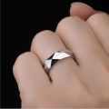 Faceted Wedding Band For Men,Mens Tungsten Carbide Rings, Polished Beveled Edge Comfort Fit. 