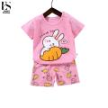 Elegantstunning Kids T-shirt Set Cartoon Printing Short Sleeve Cotton Tops Shorts Suit For 1-4 Years Old Boys Girls. 