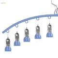 Clothes Hanger with 10 Clips Bras Clip Hangers Smooth Windproof Durable Laundry Clip Drip Drying Hanger for Drying Tie Scarfs Hats Lingerie.