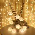 LED Smlie Cloud String Lights Fairy Garland Curtain Children Bedroom Lamp Chian New Year Christmas Garden Outdoor Decoration--White Light--4.5M Remote Control. 