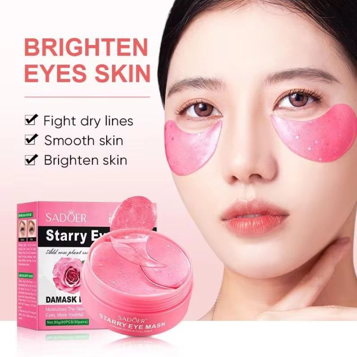 SADOER Starry Damask Rose Collagen Eye Mask- 60 pcs