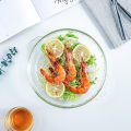 Transparent Glass Plate Dishes Deep Plates Microwaveable Oven round Binaural Plate Dish Household Plate Dinner Plate Steak Plate. 