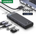UGREEN 4-Port USB 3.0 HUB 5Gbps High Speed Data Transmission with USB C Power Supply for PC, Laptop, Flash Drive, Mobile HDD, Windows. 