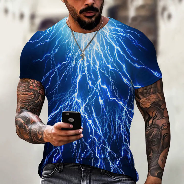 2022%20lightning%20cat%20men's%20T-shirt%203D%20digital%20personalized%20o%20neck%20short%20sleeve%20shirt%20tops%20summer%20oversized%20fashion%20cool%20streetwear%20-%20Image%206
