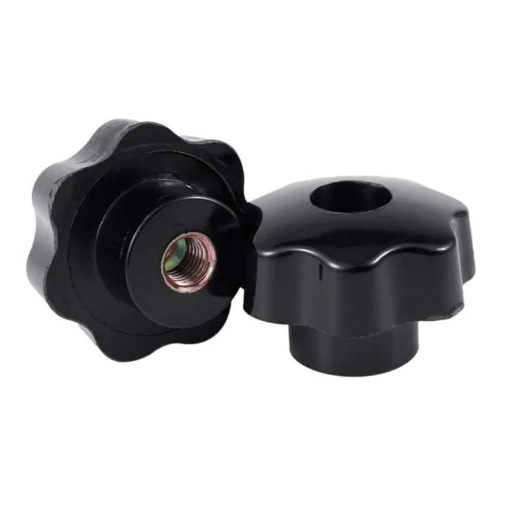 2 Pcs M10 Female Thread Nuts 50mm Plastic Star Head Clamping Knob Grip with M8 x 50mm Diameter Thread Clamping Star Knob
