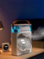 Air Cooler Fan 3 in 1 Mini Portable Fan Humidifier with 4 Colors LED Light Air Cooler 600ml Water Tank Air Cooling FanThis is NOT a rechargeable fan. 