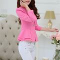 Thin Small Suit Women's Jacket Spring and Summer New Casual All-Matching Slim Fit Ruffled Small Suit Short Top. 