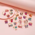 Korean Jewelry Funny Animal Unicorn Adjustable Multiple Ring For Kids Girls Gift Ideas Cartoon Enamel Children Rings Accessories. 