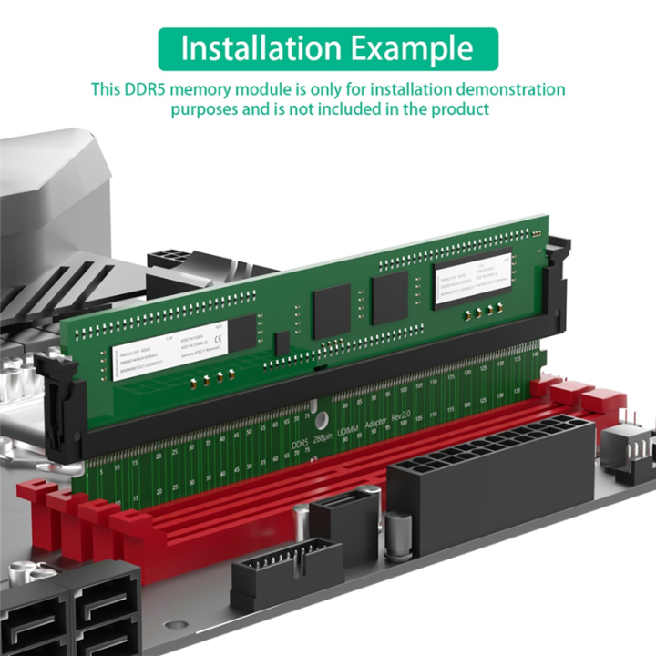 1%20Piece%20DDR5%20U-Dimm%20288pin%20Adapter%20Ddr5%20Memory%20Test%20Protection%20Card%20with%20Short%20Latch%20Green%20-%20Image%202
