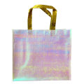 Amazon Currency Rose Gold Laser Bag Spot Hot Pressed Color Printing Laser Aluminized Film Clothing Shopping Non Woven Bag. 