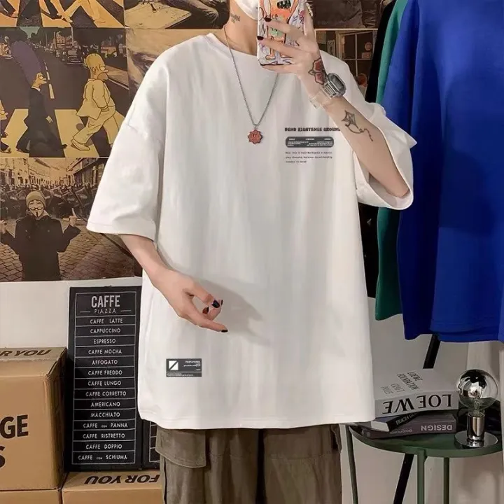 Short%20SleeveTT-shirt%20Men%20plus-Sized%20XL%20Mens%20Summer%20Fashion%20Cropped%20Sleeve%20Hong%20Kong%20Style%20LooseinsCouple%20Clothes%20T-shirt%20-%20Image%205