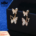 Women Full Rhinestone Butterfly Dangle Ear Jket Piercing Earrings Jewelry Gift. 