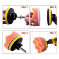 【Xiaofeng】New 4" inche Gro Buffing Pad Kit Drill Adapter Poliher Buffer. 