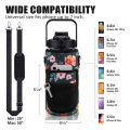 2L/64OZ Water Bottle Set Large Capacity Motivational Water Bottles with Straw and Sleeve Outdoor Sport Drinkware Gift.