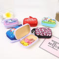 1 Pc Rectangle Coin Purse for Girls/ Zipper Mini Coin Bag for Kids Coin Wallet/ Tinplate Earphone Key Storage Bag - Earphone Case Pouch/ Headphone Case. 