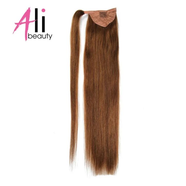 Straight%20Human%20Hair%20Ponytail%20Wrap%20Around%20Clips-In%20Brazilian%20Machine%20Made%20Remy%20Hair%20wig%20120g%20-%20Image%202