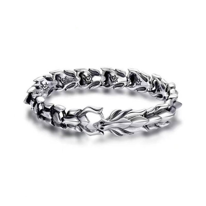 Alloy retro dragon head dragon lin pattern dragon bone hip-hop men's bracelet