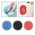 Silicone Shower Foot Back Scrubber Round 11.8inch with Suction Cups Foot Cleaning Multifunctional Bathing Supplies Wall Mounted Massage Pad.