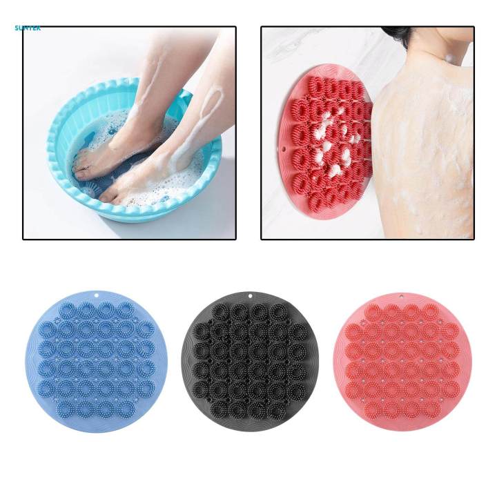 Silicone%20Shower%20Foot%20Back%20Scrubber%20Round%2011.8inch%20with%20Suction%20Cups%20Foot%20Cleaning%20Multifunctional%20Bathing%20Supplies%20Wall%20Mounted%20Massage%20Pad%20-%20Image%203