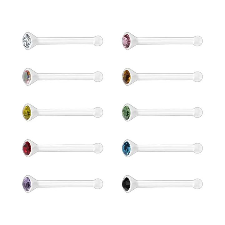 10PCS/Lot%2020g%20CZ%20Crystal%20Nose%20Piercing%20Set%20Acrylic%20Plastic%20Nose%20Studs%20Rings%20Retainer%20Bone%20L%20Shape%20Nose%20Piercing%20Jewelry%20-%20Image%206
