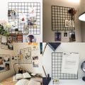 Metal Steel Net Mesh Frame Wall Shelf Decoration Grid Decor Photo Frame Nordic Wall Art Display Mesh Storage Shelves Organiser. 