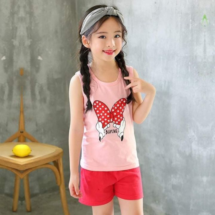 Boys Summer Pajamas Sleeveless Sleepwear Vest Shorts Suit Cartoon Pajamas Sleepwear Sets