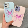 Jizetin for Samsung A12 A12 5G M12 Back Cover Line Purple Butterfly Bright Lens Frame Candy Soft Rubber Phone Cases.