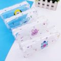 K-POP BTS BT21 Cute Transparent Pencil Case For Students.