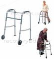 Folding Walker with wheel Portable Light Weight Height Adjustable Foldable Walker for Men Women Adults Patients & Old age People.
