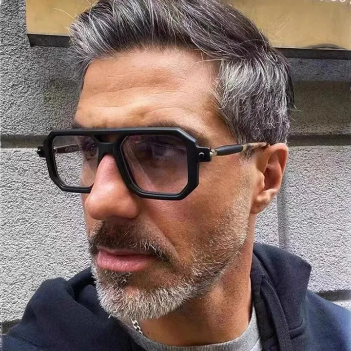 2024%20New%20Vintage%20Square%20Double%20Beam%20Fashion%20Sunglasses%20tofu%20pudding%20Mirror%20Leg%20Design%20Street%20Shoot%20INS%20Flat%20Mirror%20Female%20-%20Image%203