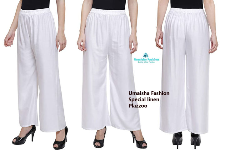 China linen solid color plazzo pant for woman