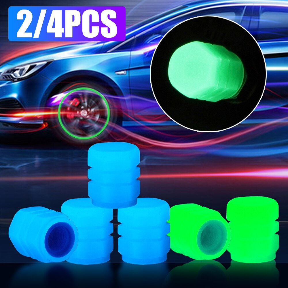 Universal Luminous Car tire valve stem caps Dust-proof tire air cap Applicable Car Motorcycle Bike Tire Decoration Accessories(4 pcs) Dream pararadise