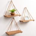 Wall Floating Shelf Wood Hanging Rack A Set Of 3 Pieces - Wall Decoration. 