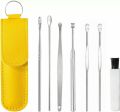 6pcs Stainless Steel Ear Pick Cleaner Ear wax Remover with Storage Box. 