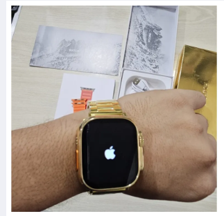Apple Watch A2858 Ultra Smartwatch Apple Logo Dual Strip - Gold Edition