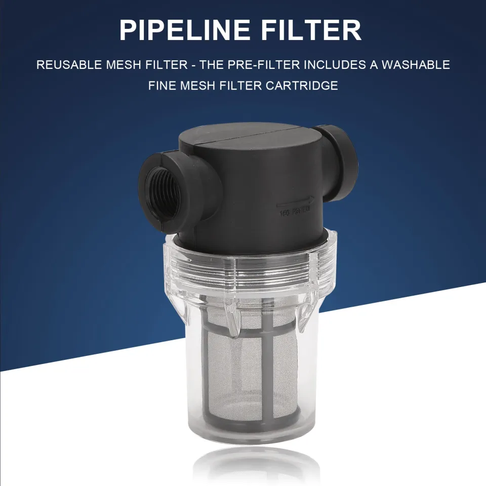 Inline Mesh Strainer Water Pump Filter - High Flow Garden Pond Irrigation