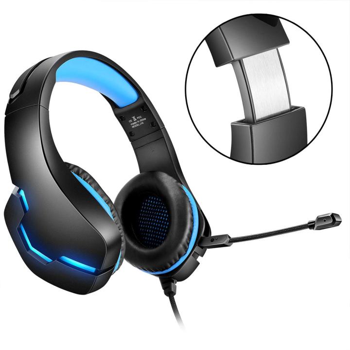 1 pcs J10 Head-mounted Gaming Headset Microphone Wired Stereo Bass USB Headphones Colorful Glow LED Light Computer PC Earphon
