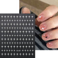 Black White Star Y2K Nail Art Stickers Metallic Silver Star Nail Decals Hologram Nail Seals Korean Style Manicure Deco LEBSO-167.