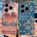 For Infinix Hot 40 4G Case Luxury Flower Love Soft TPU Black Cover For Infinix Hot40 Hot 40 Pro Bumper Phone Case Funda. 