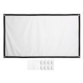Projector Movie Screen, Flexible Projection Screen Cloth 100 Inch HD 180 Degree Viewing Angle for Video for Outdoor.
