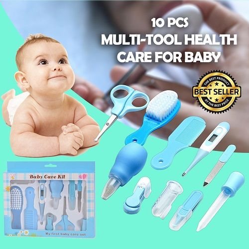 10 Pcs New-Born Baby Kids Care Kit Set (Color as per stock)