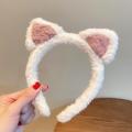 Korea Simple Hairbands Soft Cute Cat Ears Face Wash Makeup Mask Facial Hair Tie Headband for Women Girl Fashion Hair Accessories. 