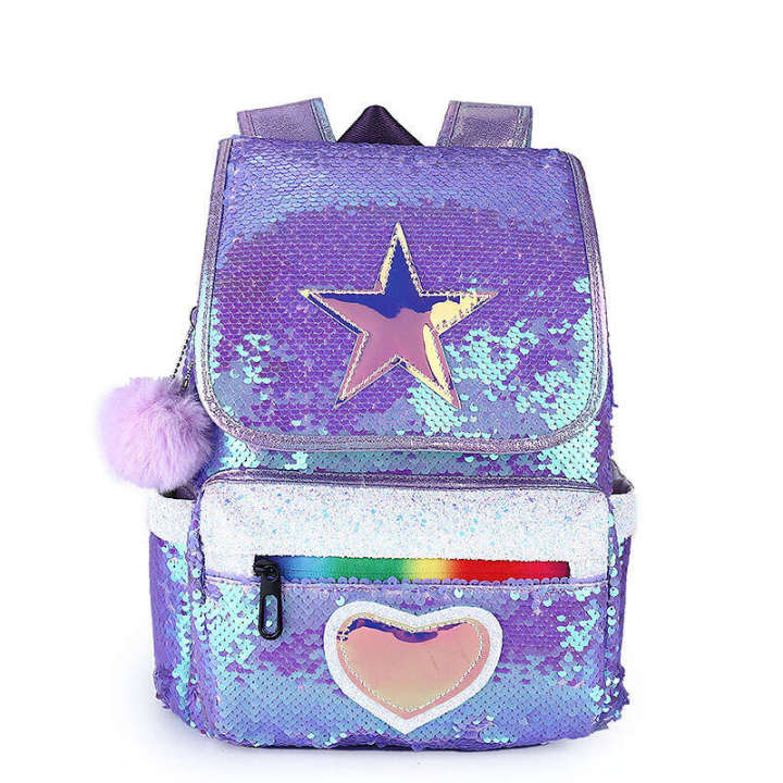 Cartoon%20laser%20glitter%20backpack,%20Korean%20version%20fashionable%20children's%20bag,%20versatile%20student%20backpack%20-%20Image%209