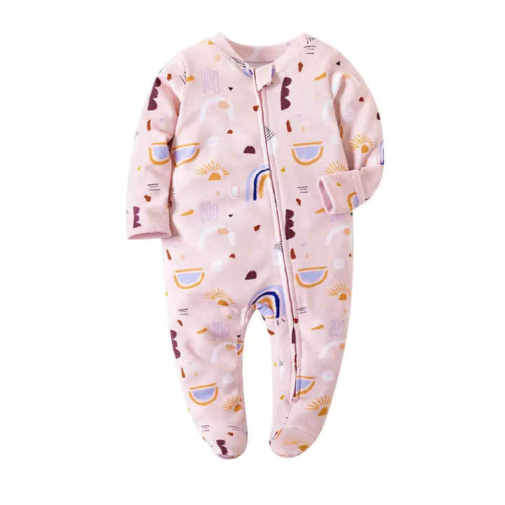 Baby%20with%20double%20zipper%20head%20cotton%20home%20baby%20clothing%20children's%20jumpsuit%20pamas%20summer%20-%20Image%202