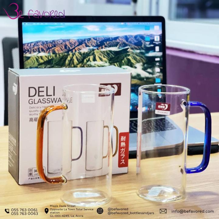 2 pcs set GLASS CUP, borosilicate glass (380 ML)