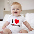 Pure Cotton I Love Mom Newborn Rompers I Love Dad Baby Romper Twins Matching Bodysuit Summer for 0-24 Months Baby Clothes. 