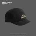 [ New ]5cm Short Brim Baseball Cap Brown Hat Men's Big Head Circumference Soft Top Vintage Embroidered Short Brim Peaked Cap. 