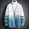 2023 New Fall Luxury Cashmere Turtleneck Mens Sweaters Thick Warm Personality Letter Sweater Men Harajuku Male Pullovers.